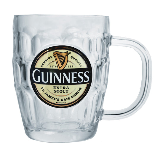 A Guinness Extra Stout Label Tankard by Guinness UK on a white background.