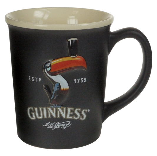 Guinness Large Black Toucan Embossed Mug with a Guinness toucan.