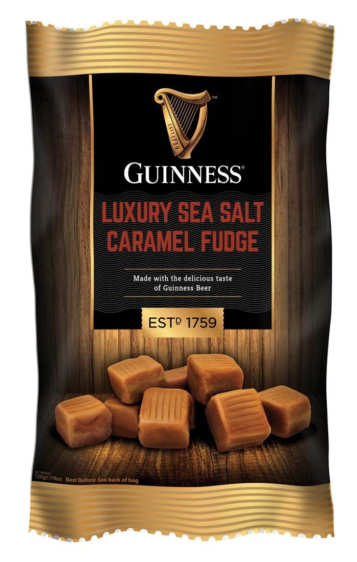 Indulge your sweet tooth with our creamy Guinness Luxury Caramel Fudge with Sea Salt.