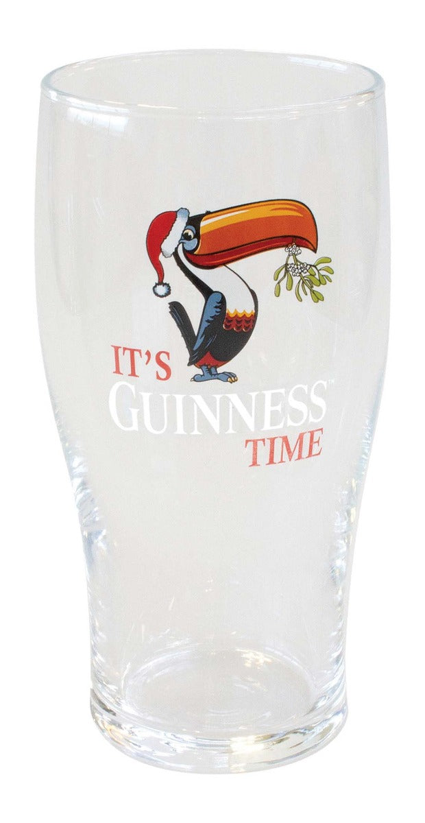 Get into the festive spirit with this Guinness Christmas Toucan Pint Glass - 6 Pack featuring the iconic Guinness UK logo. Whether you're celebrating with friends and family or enjoying a cozy night in, raise a toast with this collectible.