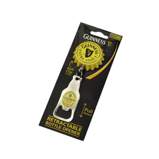 Novelty Guinness Retractable Bottle Opener in packaging.