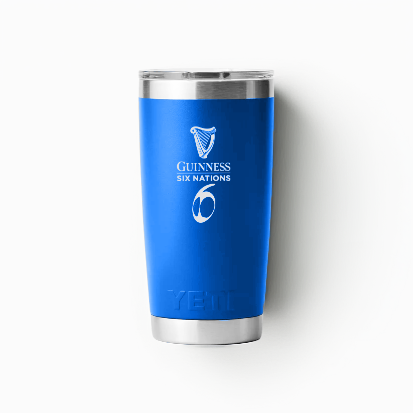 YETI 20 oz Blue Tumbler Six Nations - Durable Insulated Stainless Steel Travel Mug for Hot and Cold Beverages