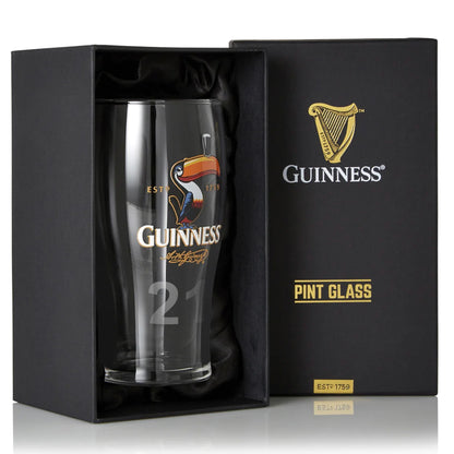 Branded Guinness Toucan Pint Glass in a box.