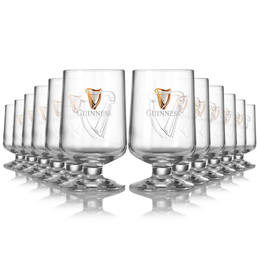 A set of Guinness Embossed Stem Glass 420ml - 12 Pack glasses from Guinness UK.
