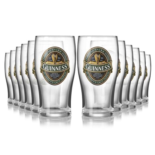 Guinness Ireland Collection Pint Glasses - 12 Pack by Guinness UK on a white background.