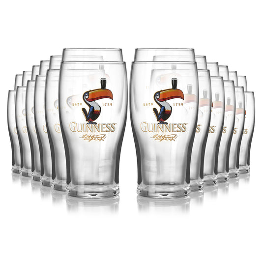 Guinness Toucan Pint Glass - 24 Pack set of 8 showcasing Guinness UK's legacy.