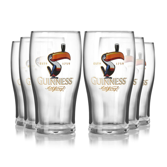 Guinness UK Guinness Toucan Pint Glass - 6 Pack set of 6.
