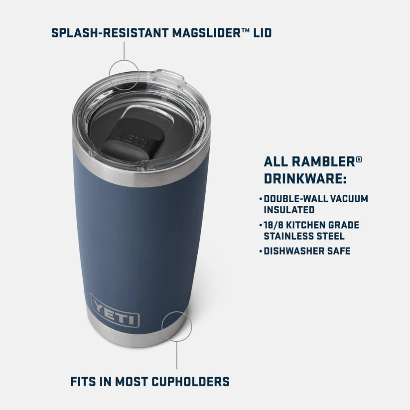 The Guinness Webstore UK’s Guinness Six Nations - Yeti 20oz Tumbler BLACK features vacuum insulation, stainless steel construction, a clear splash-resistant lid, is dishwasher safe, fits cupholders—ideal for rugby fans celebrating the Six Nations.