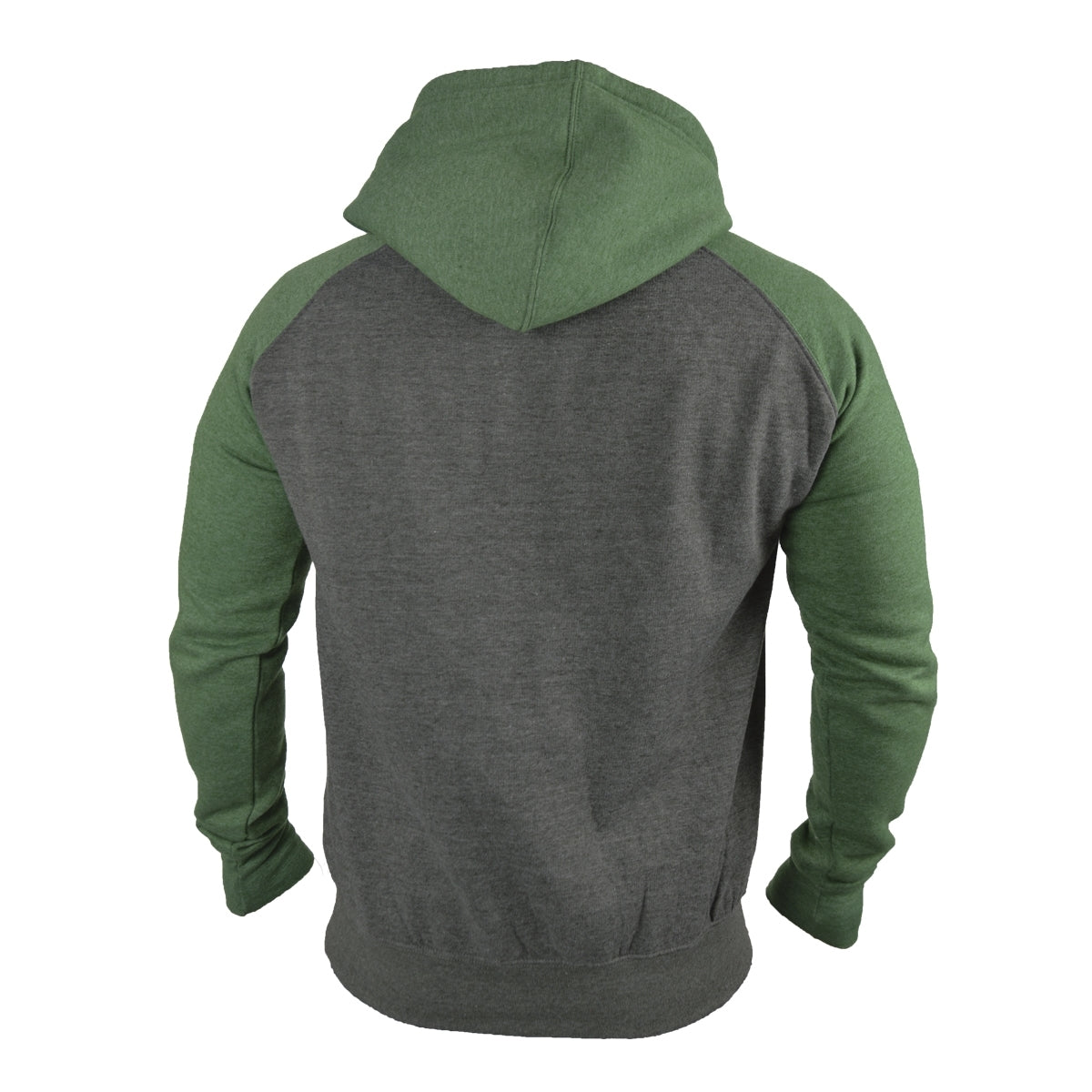 Back view of the Guinness Grey and Green Hoodie by Guinness Webstore UK, featuring long sleeves and an embroidered signature for a timeless style.