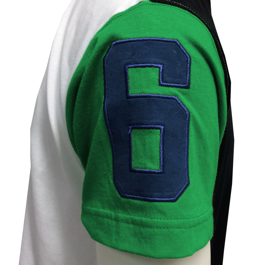 A mannequin wearing a Guinness UK Six Nations Premium Colour Block T-Shirt.