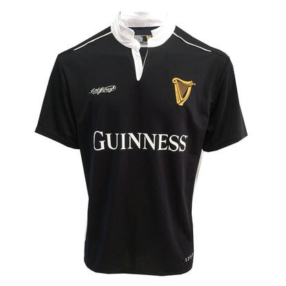 A stylish black and gold Guinness UK rugby shirt that combines style with performance.