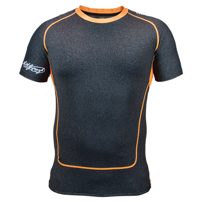 A Guinness Compression Top Orange by Guinness UK, perfect for the gym.