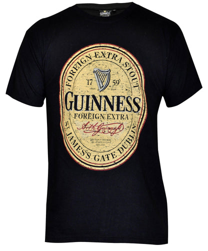 Distressed English label Guinness® beer t-shirt made with 100% cotton tee.