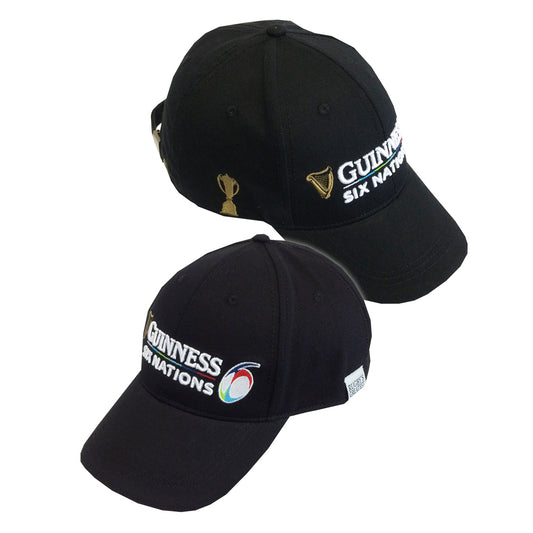 Two Guinness UK Six Nations Baseball Caps on a white background.