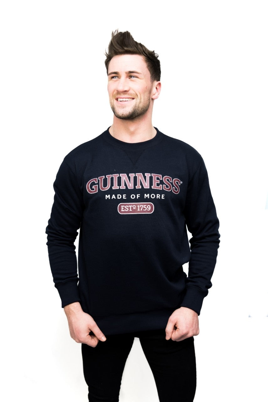 Guinness UK Navy Crew Neck Sweater - a perfect addition to your smart casual look for chilly cold winters.
