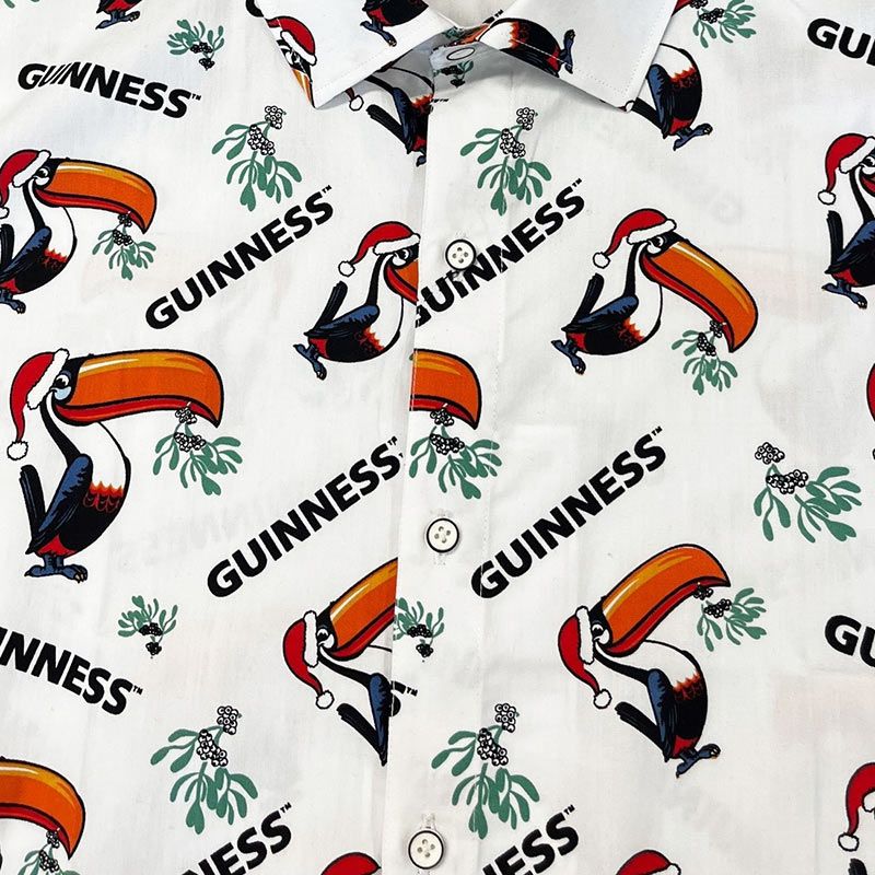 Get into the festive spirit with the Guinness Christmas Toucan Shirt from Guinness Webstore UK. Featuring toucans donning Santa hats and surrounded by mistletoes, this is the perfect holiday apparel for any fan of Guinness who wants to add a fun touch to their wardrobe.