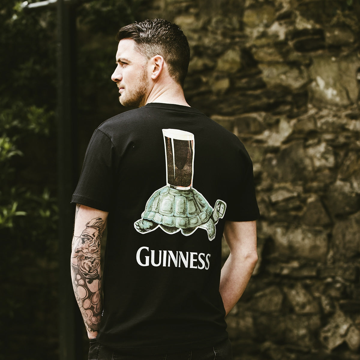 Get yourself a stylish and trendy Guinness UK Vintage Turtle Back Graphic T-Shirt. This t-shirt features a distressed design for a vintage look.