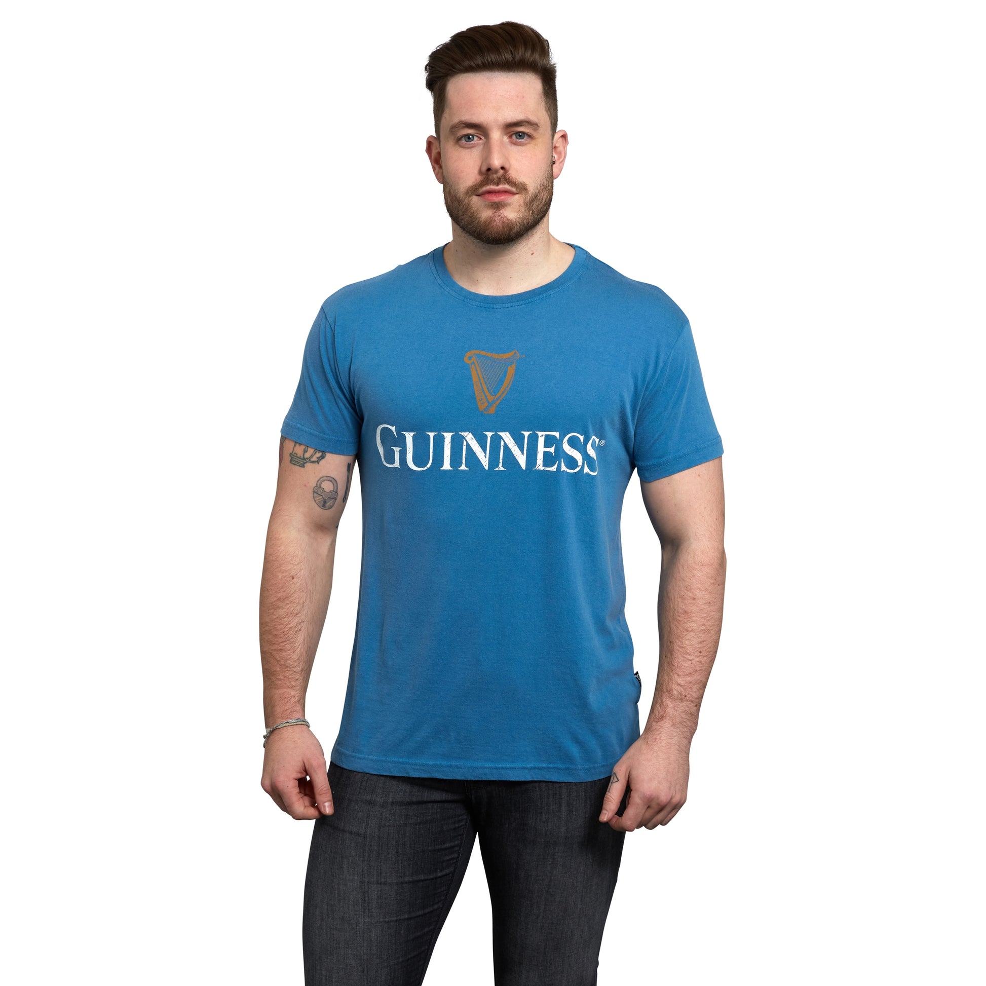 Sky Blue Guinness Harp Premium T-Shirt from Guinness UK.