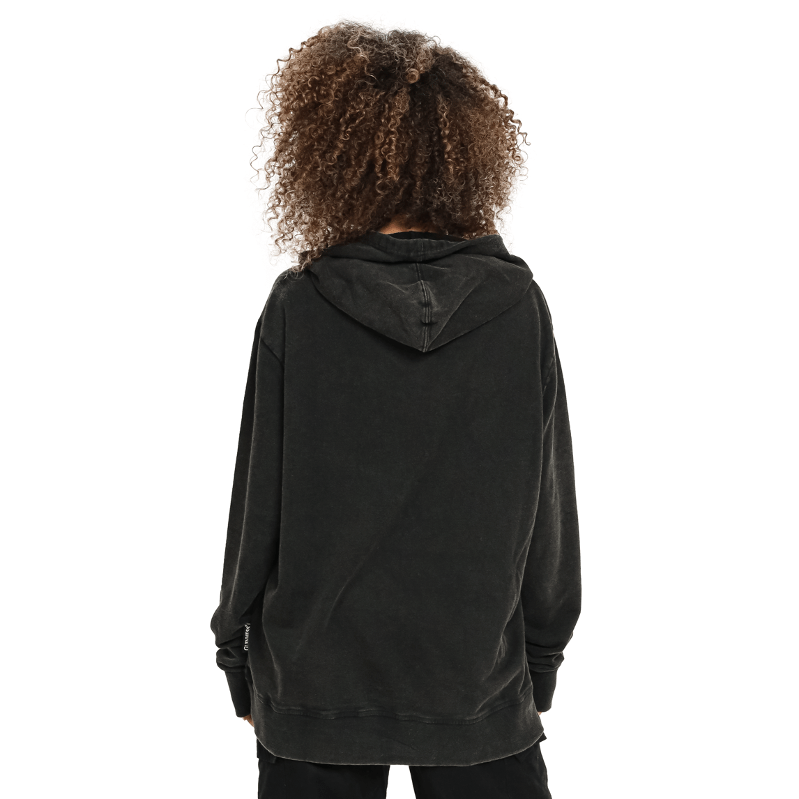 The back view of a woman wearing a Guinness UK Premium Harp Hoodie.