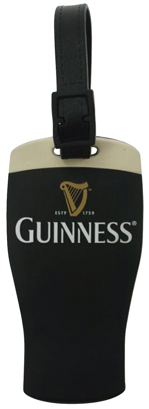 Guinness Contemporary Luggage Tag in black and gold.