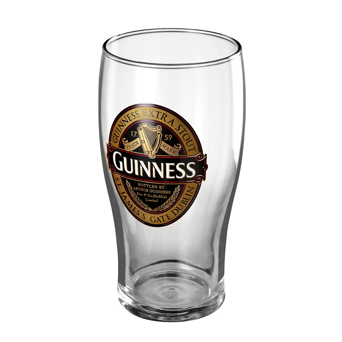Limited edition Guinness UK Classic Collection Pint Glass - 4 Pack featuring the branded Extra Stout label.