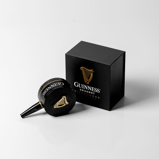 Guinness UK Nitrosurge Unit pouring experience with scotch whisky packaging mockup.
