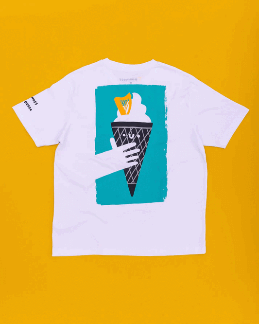 A FATTI BURKE "LOVELY DAY FOR A GUINNESS" ICE CREAM TEE perfect for festival season and summer, featuring an ice cream cone design. (from Guinness Webstore UK)