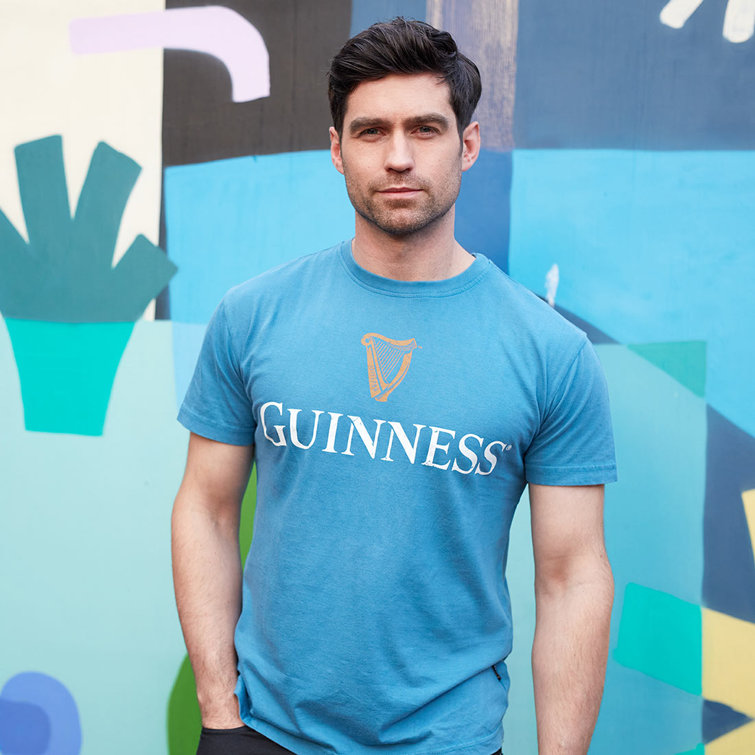 Sky Blue Guinness Harp Premium T-Shirt by Guinness UK.