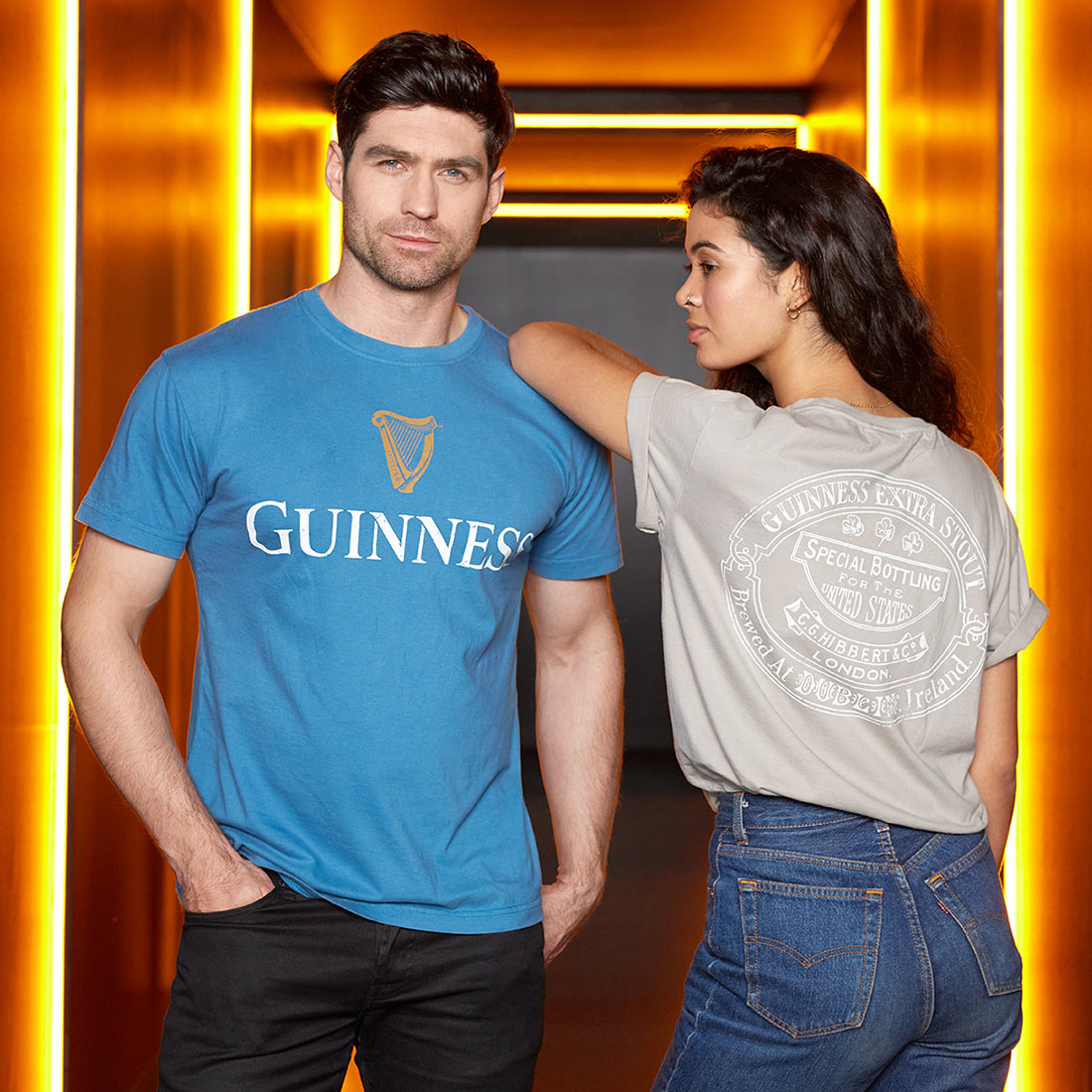 Sky Blue Guinness Harp Premium T-Shirt by Guinness UK.