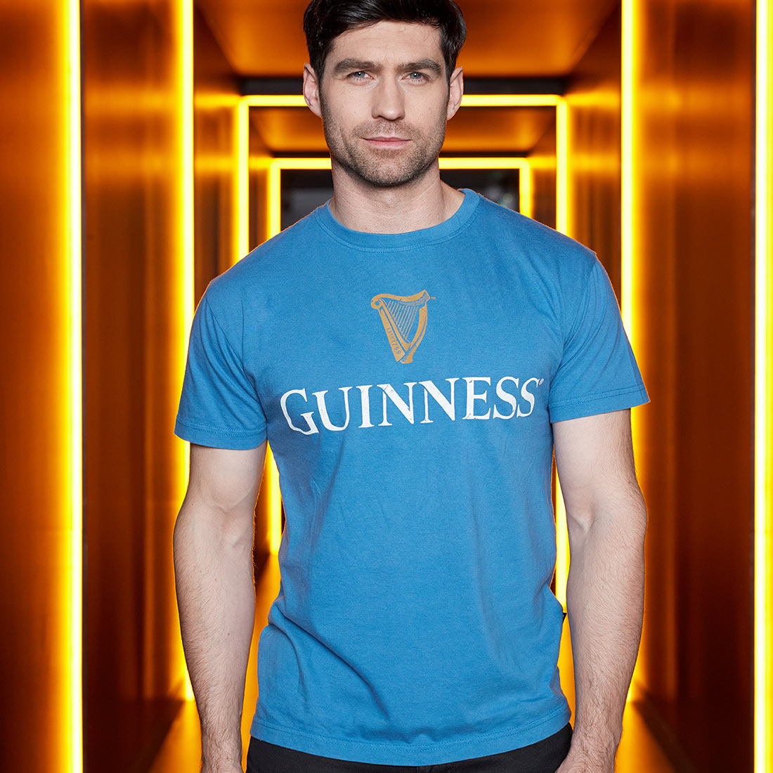 Sky Blue Guinness Harp Premium T-Shirt by Guinness UK.