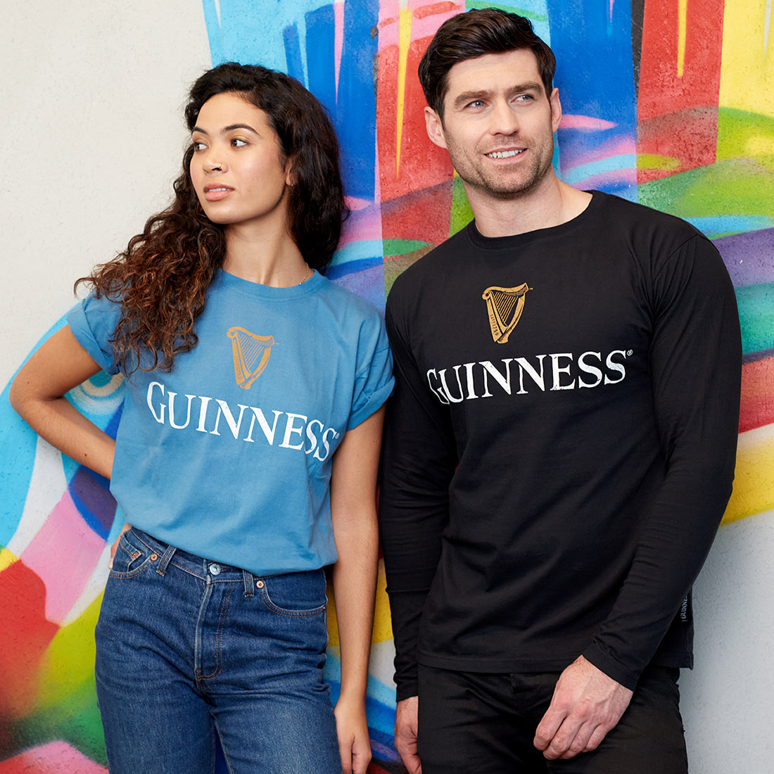 Guinness UK Guinness Black Trademark Label Long Sleeve T-Shirt.