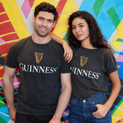 Guinness Distressed Trademark Label T-Shirt featuring the Guinness logo.
