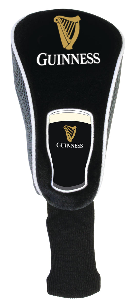 The Guinness Pint Golf Head Cover by Guinness features the iconic logo and harp in gold and white—an ideal way to add classic style to your golf gear.