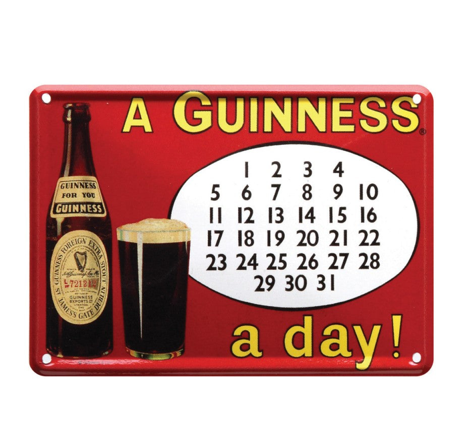 Guinness Metal Sign - Calendar