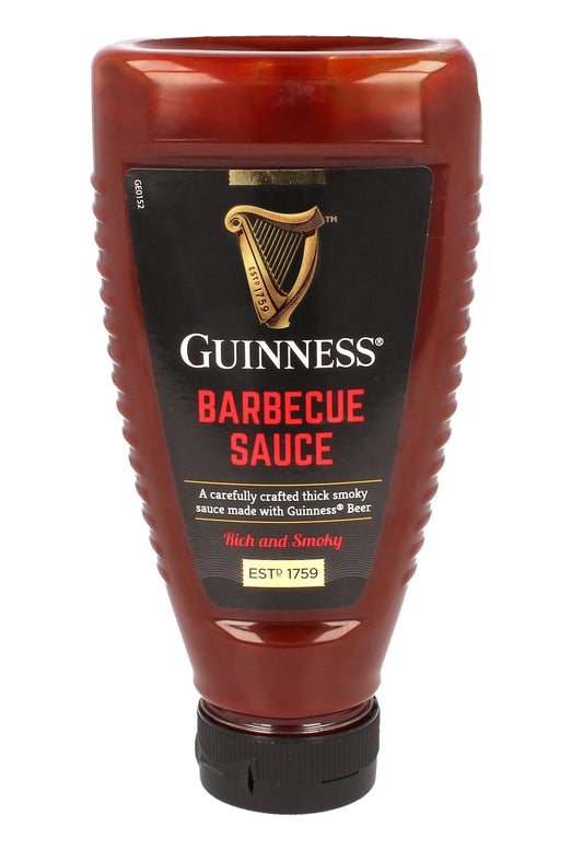 Smoky Guinness barbecue sauce on a white background.