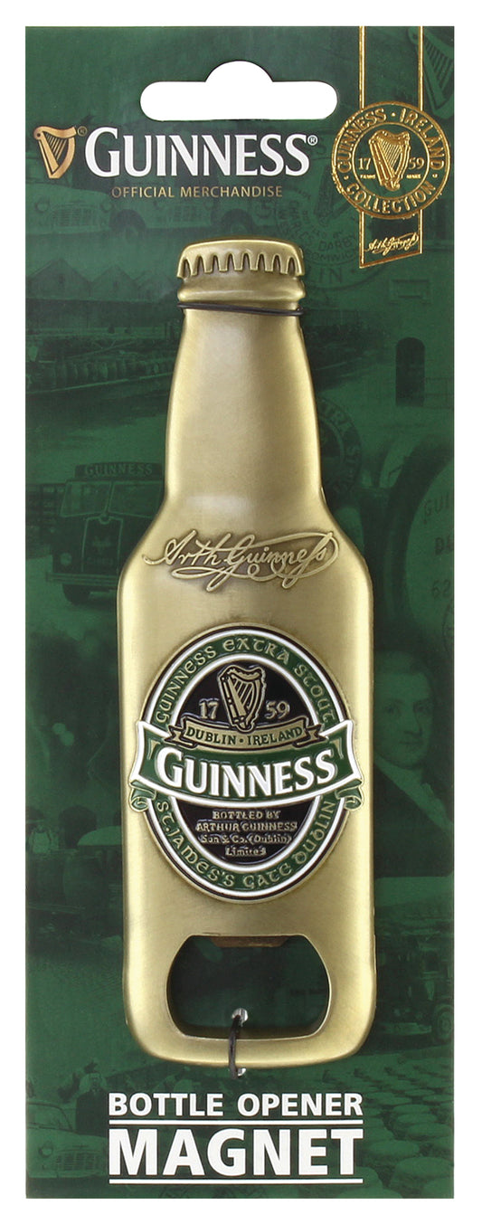 Guinness Ireland - 3D Metal Opener Magnet - a practical and convenient tool for opening bottles with the iconic Guinness branding.