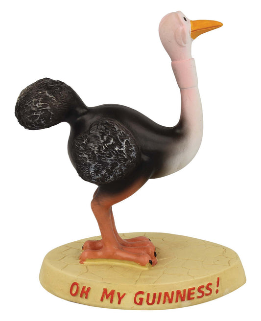 A Guinness Gilroy Ostrich Figurine with the words "Oh My Guinness".