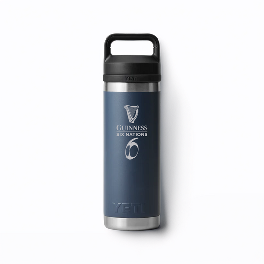 The Guinness Six Nations Yeti 18oz Chug Bottle in navy from Guinness Webstore UK features the rugby logo—ideal for fans on the move.