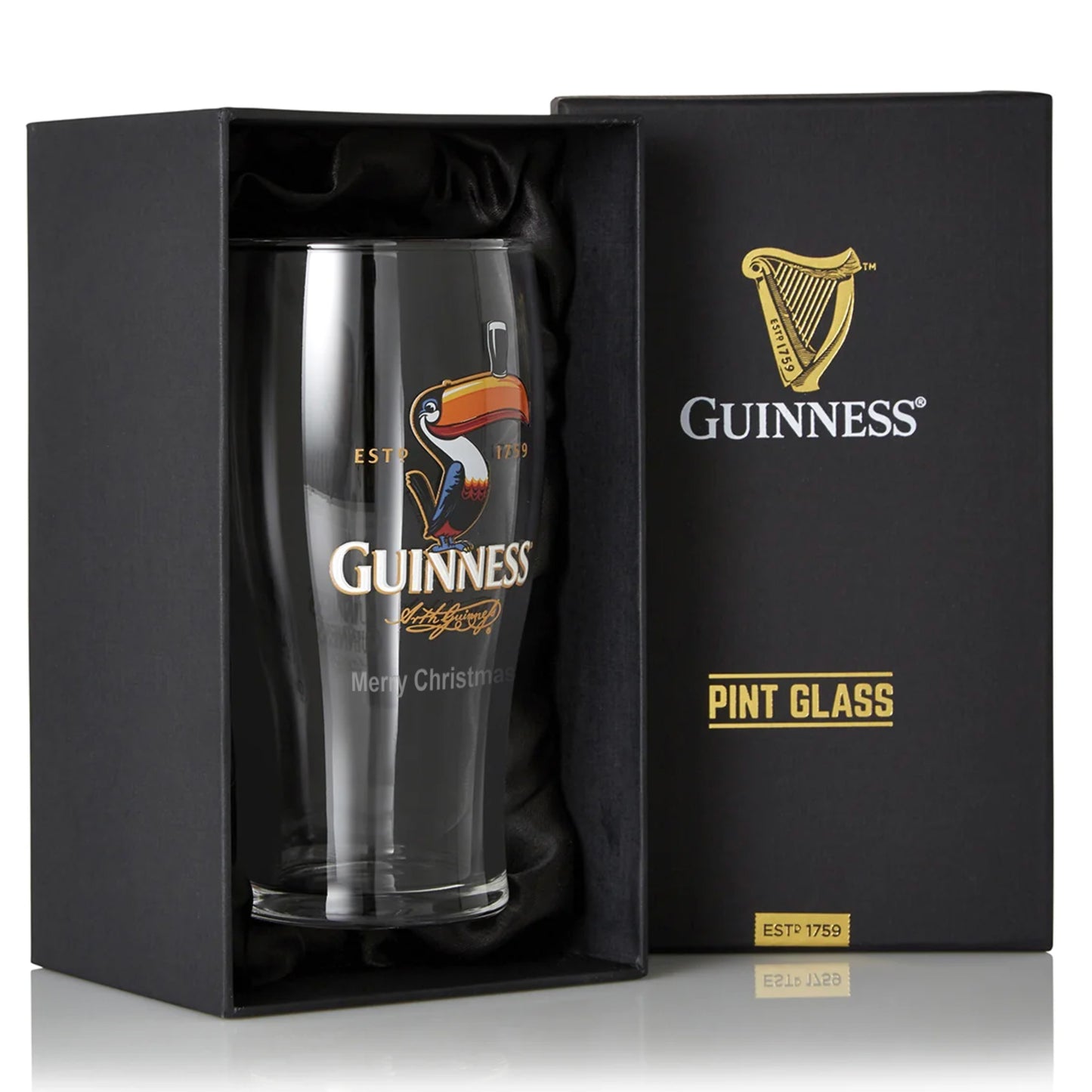 Branded Guinness Toucan Pint Glass in a box.