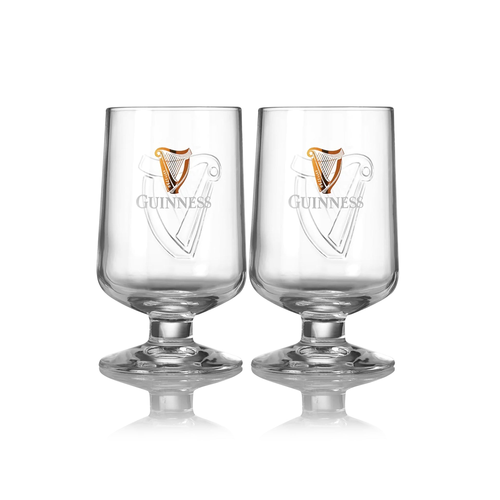 Guinness Embossed Stem Glass 420ml - 2 Pack