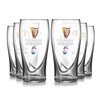 Guinness Six Nations Pint Glass - 6 Pack