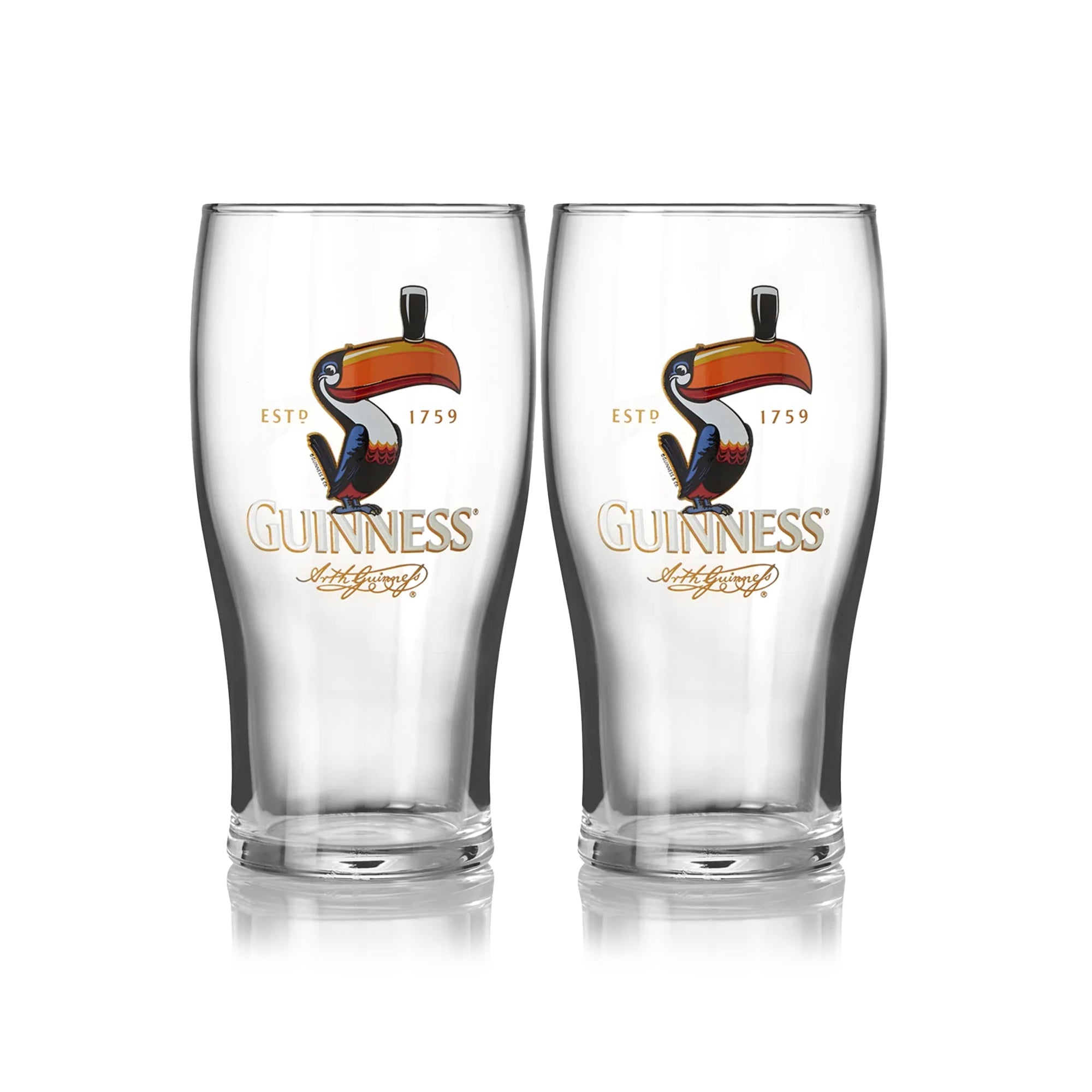 Guinness Toucan Pint Glass 2 Pack Guinness Webstore Uk 