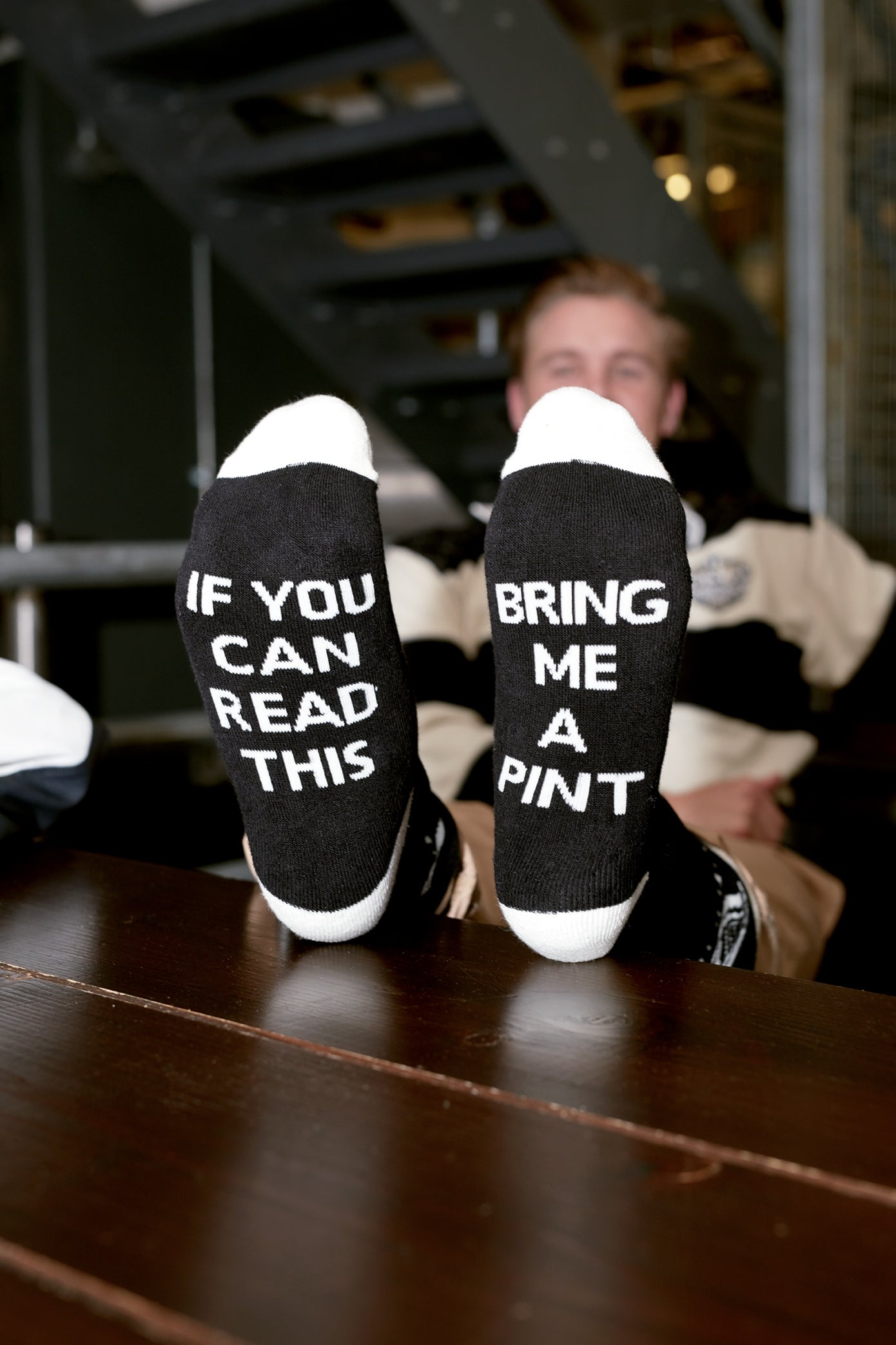 Bring me these novelty Guinness UK Harp 'Bring me a Pint' Socks.