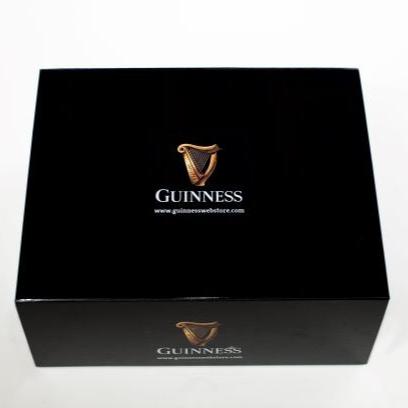 High quality Guinness UK gift box featuring the iconic Guinness logo.