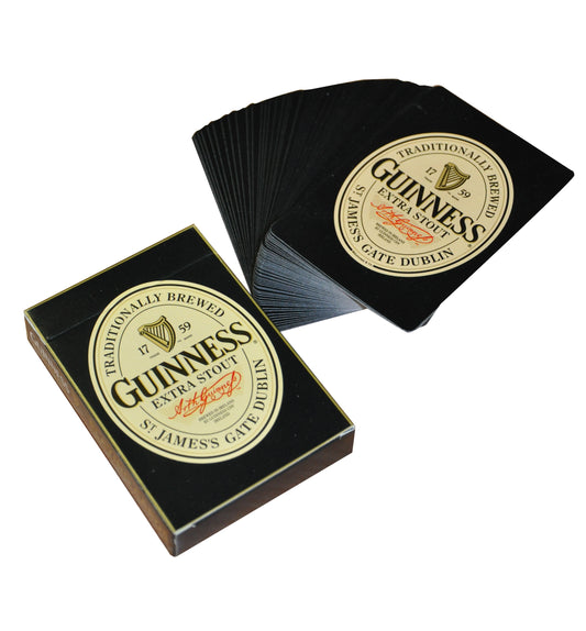 Luxury Guinness Label playing cards featuring the iconic Guinness Label, set against a crisp white background.