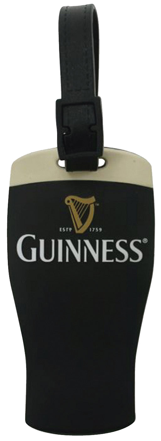 Guinness Contemporary Luggage Tag in black and gold.
