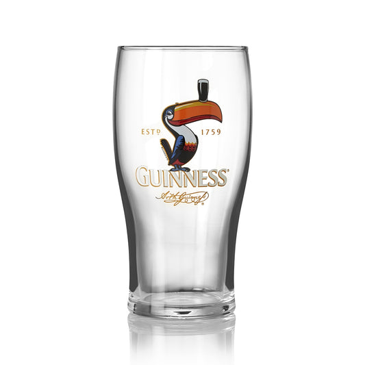 Guinness Toucan Pint Glass, branded with Guinness UK.