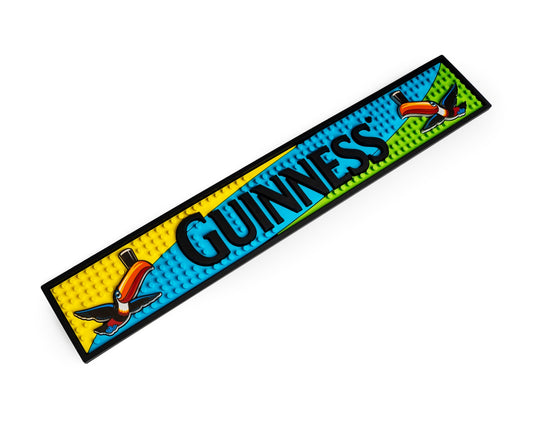 Guinness UK Toucan PVC bar mat featuring parrots for a pub-feel at your home bar.