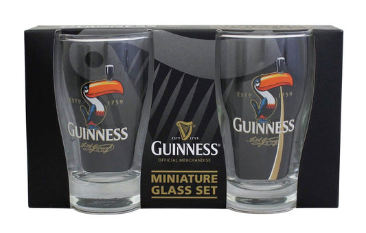 Guinness UK Toucan Mini Pint Glass 2 Pk gift set.