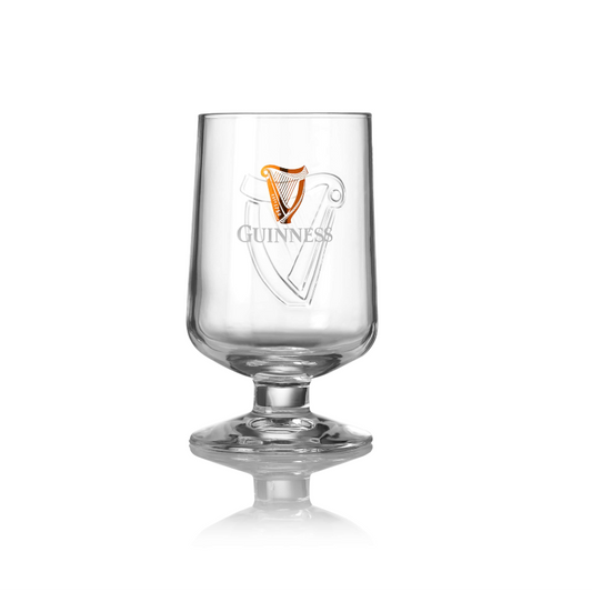 A Guinness Embossed Stem Glass on a white background.